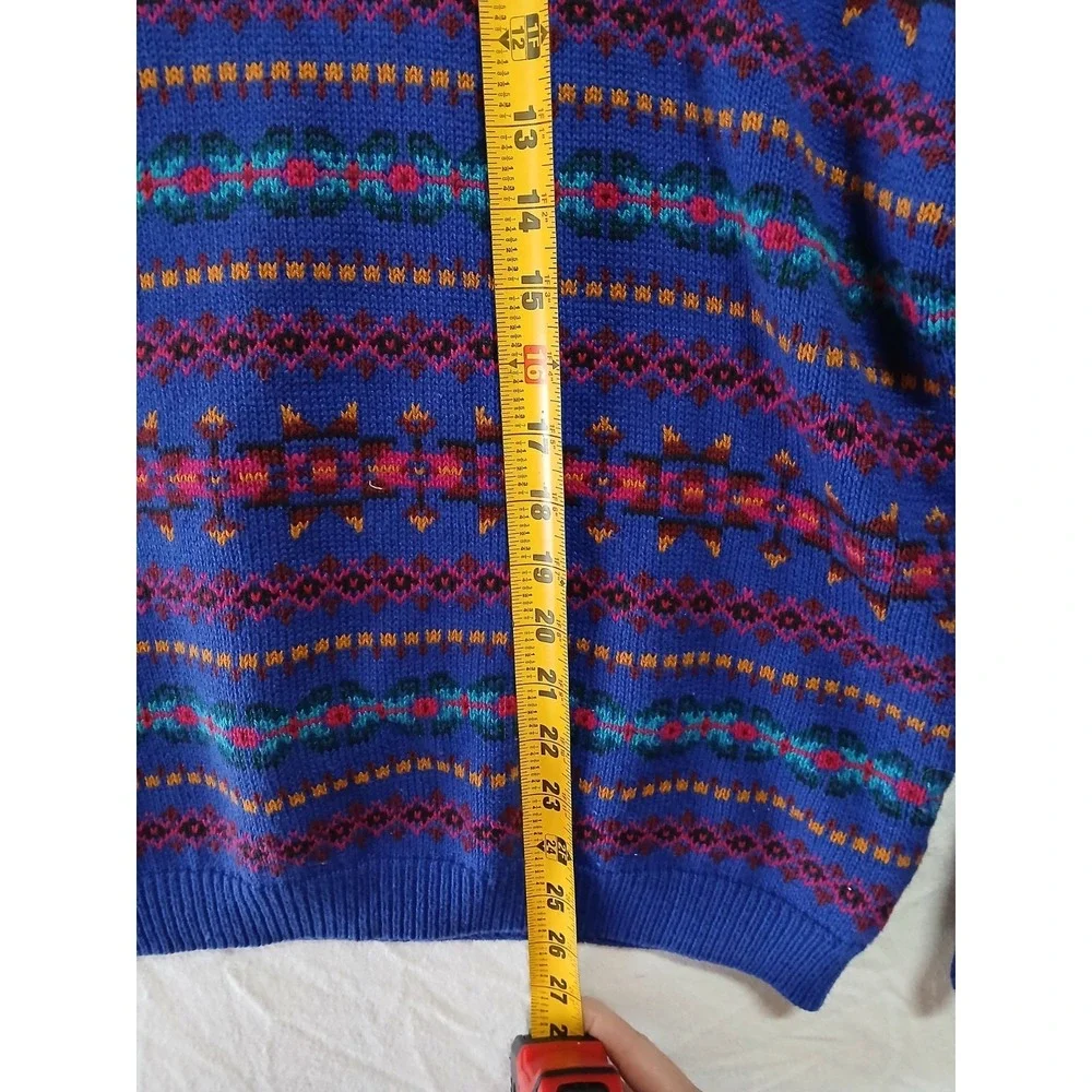 Vintage Eddie Bauer Pullover Sweater Holiday festive Thick Knit men's medium